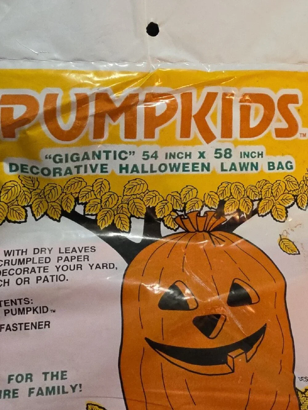 Orange Pumpkin Lawn Bag Decorative Halloween Costume Accessory